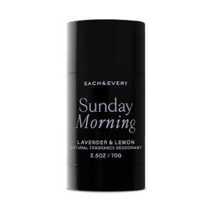 Each & Every All Natural Deodorant for Women & Men - Sensitive Skin, Plant-Based, Baking Soda & Aluminum-Free Deodorant - Clean Long Lasting 24 Hr Odor Control